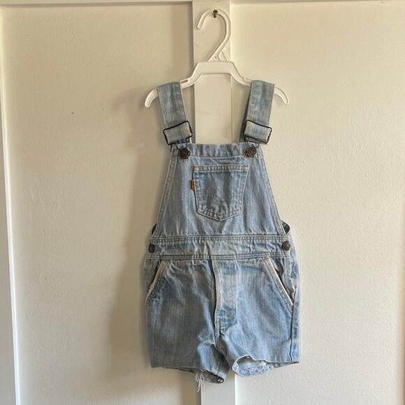 Vintage 70’s orange tab Levi’s overalls 2t 3t - Picture 1 of 9